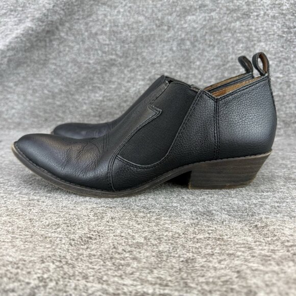 ✅Lucky Brand Joelle Black Leather Western Ankle Booties Women’s 6.5 Pointed Toe - Picture 9 of 11